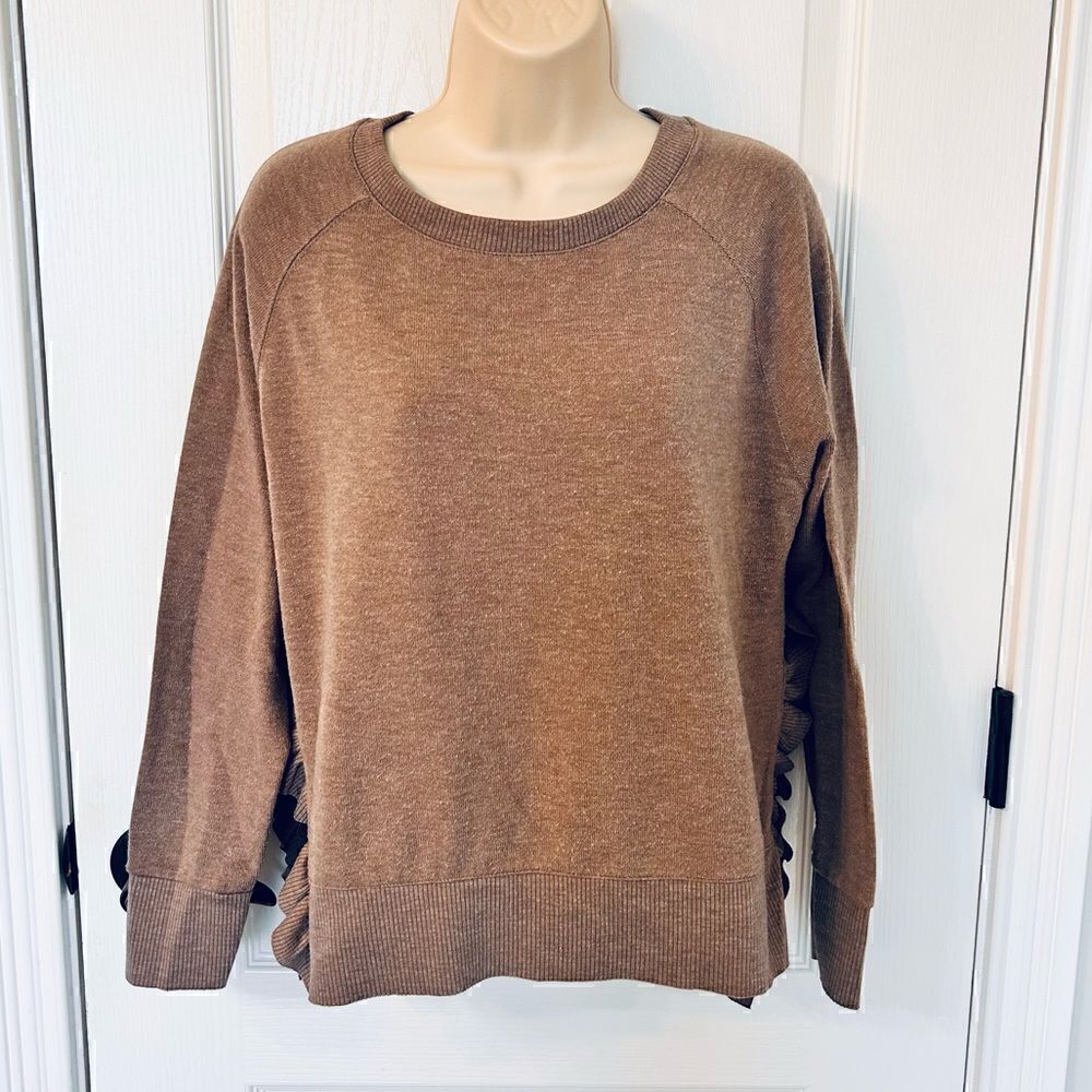 Zara Ruffle Side Slits Basic Collection Soft Lightweight Sweater! ❤️ - Picture 3 of 6